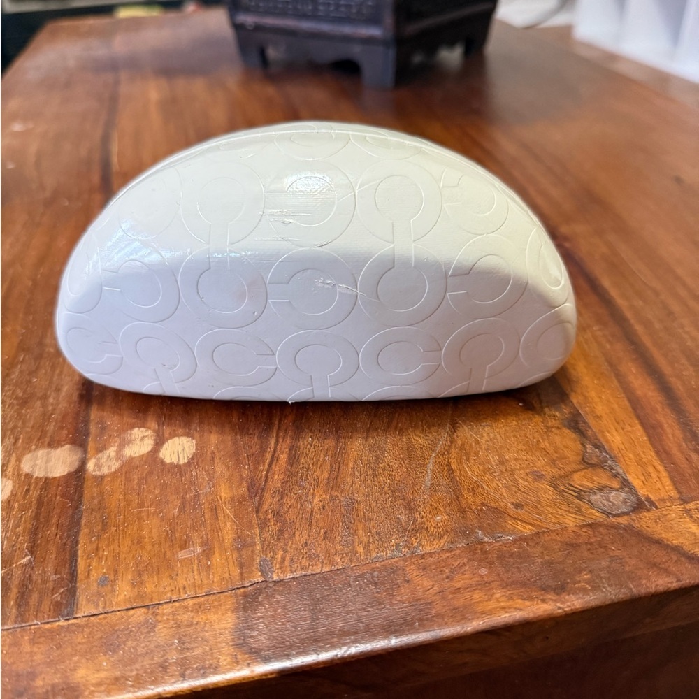 Coach Beige Clamshell Sunglass Case